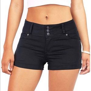 Wax Jean Black 3 Button Butt Lifting Shorts